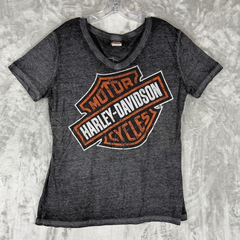 Harley-Davidson Black Heather Tee with Orange and White Logo